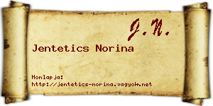 Jentetics Norina névjegykártya
